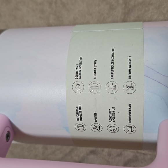 Stanley 40 oz Stainless Steel H2.0 flows tates Quencher Tumbler Watercolor Tulle - Picture 8 of 9